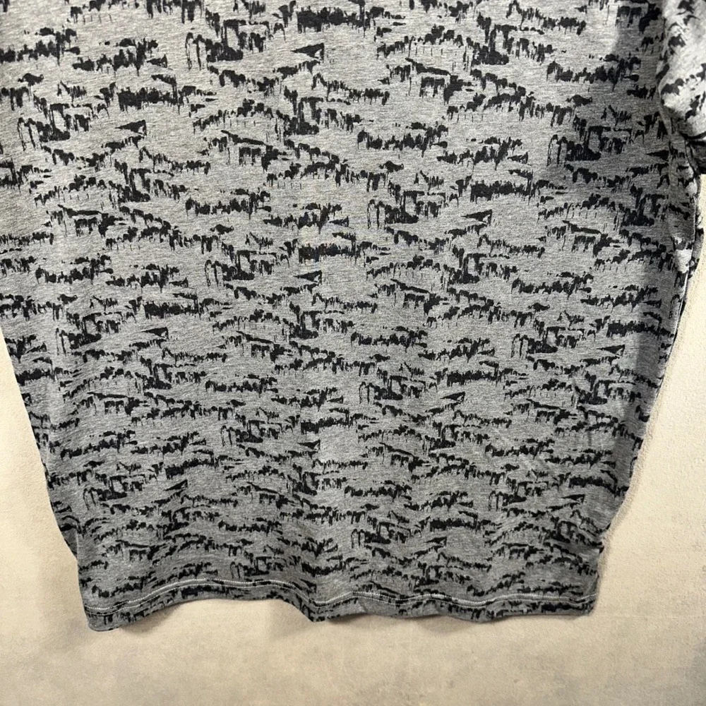 Adidas Polo Shirt Mens L Grey Black Go-To Printed Abstract Golf New MSRP 80